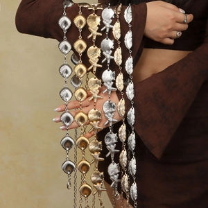 Starfish shell metal waist chain belts with pearls for summer beach dress decoration