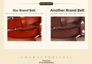 Vue macro de la finition à 7 couches d'huile sur une ceinture en cuir véritable