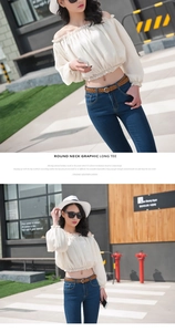 Détail d'une ceinture en cuir tressé marron avec un crop top blanc à épaules dénudées