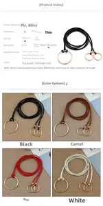 Détail d'une ceinture ajustable en similicuir avec anneaux en alliage en quatre couleurs