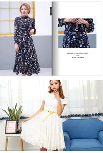 Détails de robes à fleurs et en dentelle avec ceintures fines pour un look d'été