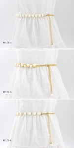 Comparaison détaillée de trois ceintures élégantes en perles et chaîne dorée pour robes