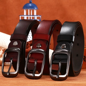 Women's Genuine Split Cowhide Leather Belt Fashionable Alloy Pin Buckle Waist Cinch Belt For Jeans Dress Versatile Accessory
