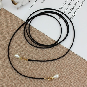 Damen Mode Lässige Mikrofaser Taillenkette Dünner Kunstleder Kordelgürtel Mit Künstliche Perle Strickkugel Anhänger Für Kleid Dekoration