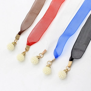 Ceintures en mousseline avec pendentifs en perles en cinq couleurs pour robes élégantes