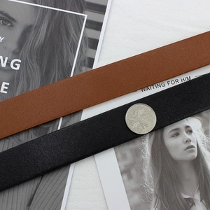 Vintage minimalist black and brown leather belts for jeans with chic metal buckle
