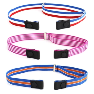 Adjustable Invisible No Buckle Elastic Belt For Men Women Striped Solid Color Stretch Waist Strap Casual Webbing Belt