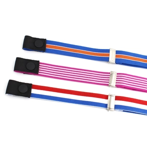 Adjustable elastic invisible stretch belts in three colorful striped patterns for unisex