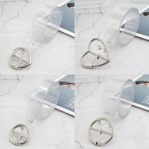 Cinture in PVC trasparente per studenti con fibbie in metallo argentato e cuore
