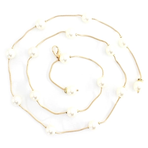 Ceinture chaîne de taille élégante dorée avec perles et strass pour robes et jupes