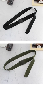 Détails de ceintures en toile de nylon durable noires et olive avec boucles en plastique