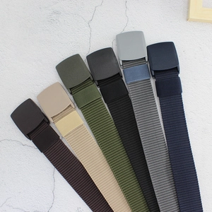 Ceinture en Toile de Mode Hommes Femmes Boucle Automatique en Plastique Non Métallique Hypoallergénique Ceinture Tactique Réglable