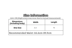 Tabella taglie dettagliata per cintura elastica con larghezza 3,8cm e lunghezza 70cm