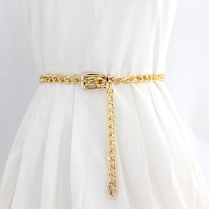 Women Hollow Metal Chain Belt Fashionable Zinc Alloy Adjustable Waist Chain With Heart Pendant For Dress Suit Decoration