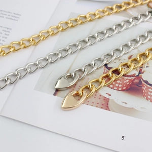 Chic hollow metal waist chain belt in gold and silver finish with heart clasps