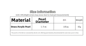 Détails de taille pour la chaîne de taille en perles de 1 cm avec un design élastique chic