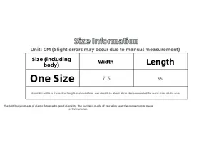 Tableau des tailles pour ceinture élastique femme, largeur 7,5cm, longueur 65cm