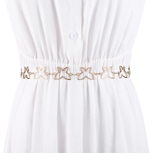 Ceinture Chaîne en Métal Papillon Ajouré pour Femmes Chaîne de Taille Réglable pour Robes Chemises Accessoire de Taille en Alliage de Zinc Elégant