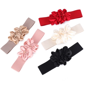Elegante dames stretch tailleriem met 3D stoffen bloemdecor in vijf verschillende kleuren
