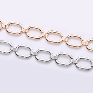 Ceinture chaîne élégante or et argent à maillons ovales pour robes et vestes