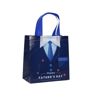 Waterproof Father's Day gift bag with suit design and Happy Father's Day print