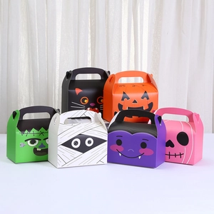 Halloween Cartoon Monster Gift Box Portable Pumpkin Mummy Vampire Paper Candy Boxes For Halloween Party Treats Jewelry