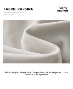 Detail of 410g premium thick fabric showing texture and soft polyester blend material