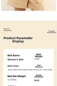 Detailed view of fashion PU leather belts for women showing various color options and metal buckle