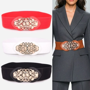 Ceinture Élastique Large Pour Femmes Style Palais Vintage Boucle En Alliage Sculpté Ajouré Corset Pour Robes Et Manteaux