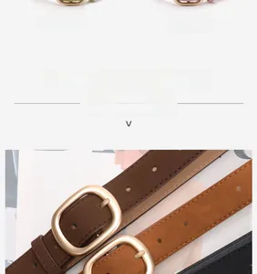 Detail of matte nubuck leather belts with golden oval buckles in multiple colors