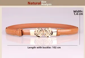 Größentabelle für Rosengürtel mit 102cm Länge und 1,4cm Breite in Detailansicht