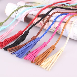 Cintura da Donna in Velluto Coreano Intrecciata con Nappe Sottile Corda per la Vita Decorativa per Abiti Stile Dolce Cintura Multicolore