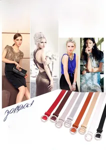 Women's minimalist ring buckle belt in eight colors for various fashion outfits