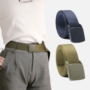 Outdoor tactical nylon belt with durable plastic buckle for men and women sport hiking
