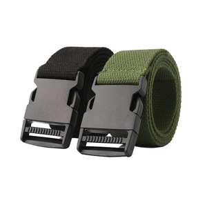 Lot de ceintures tactiques en toile pour hommes avec boucle en plastique noir et vert kaki