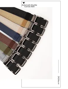 Détails de ceintures en nylon de plusieurs couleurs avec boucles automatiques en alliage