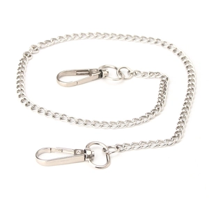 Punk-Stil silberne Metall-Hosenkette mit zwei Hummerverschlüssen und Ringgliedern für Damen