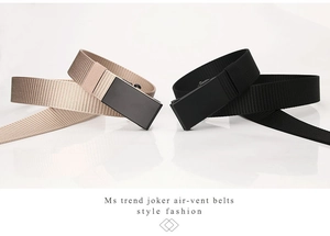 Close-up detail of breathable nylon weave texture and matte black minimalist buckle