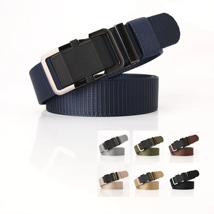 Ceinture en Nylon Décontractée pour Hommes Avec Boucle Automatique en Alliage Tactique Extérieur Séchage Rapide Couleur Unie