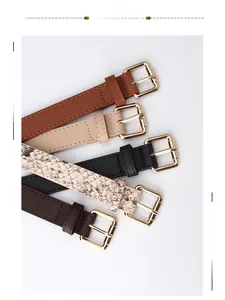 Collection de ceintures minimalistes en similicuir pour femmes avec boucles dorées