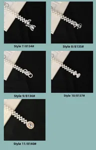 Detailansicht eleganter Perlen-Taillenkette mit Schmetterlings- und Schleifenschnalle