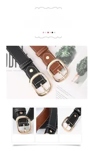 Dettaglio di un'elegante cintura da donna in ecopelle con fibbia ad ardiglione dorata