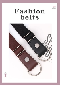 Détails des ceintures élastiques invisibles en noir et marron avec boucles en métal