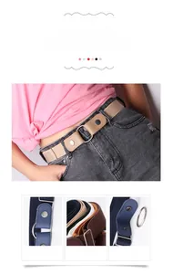 Détails macro des ceintures élastiques multicolores sans boucle pour femmes