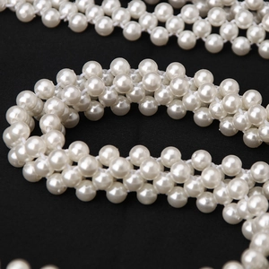 Elegante mehrreihige gewebte Perlen-Taillenkette für Damen mit funkelnden Strass-Akzenten