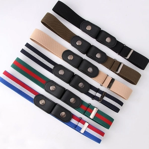 Invisible elastic waist belt set with multiple solid colors and striped patterns for jeans