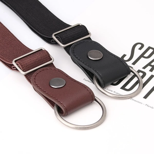 Ceinture Élastique Sans Boucle pour Femmes Ajustable Invisible Ceinture Avec Anneau de Pression en Alliage pour Jeans Accessoire Mode