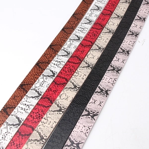Women's slim snake print PU leather belts in six versatile colors for jeans and dresses