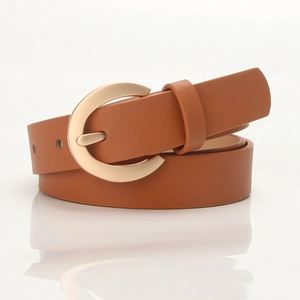 Ceinture Fine Minimaliste en Cuir PU pour Femmes avec Boucle à Ardillon en Alliage Doré pour Jeans Robes Bureau