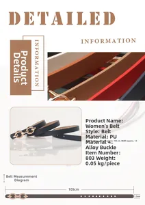 Détail d'une fine ceinture femme en cuir PU avec boucle alliage en plusieurs couleurs